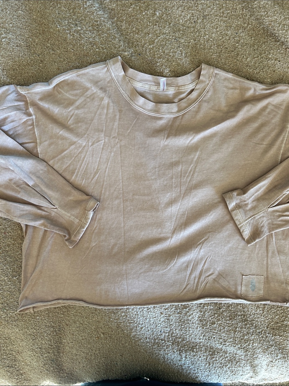FP Movement by Free People Beige Long Sleeve Crewneck Top